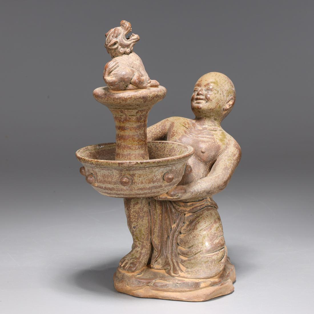 Chinese Ceramic Figural Candlestick (1 of 5)