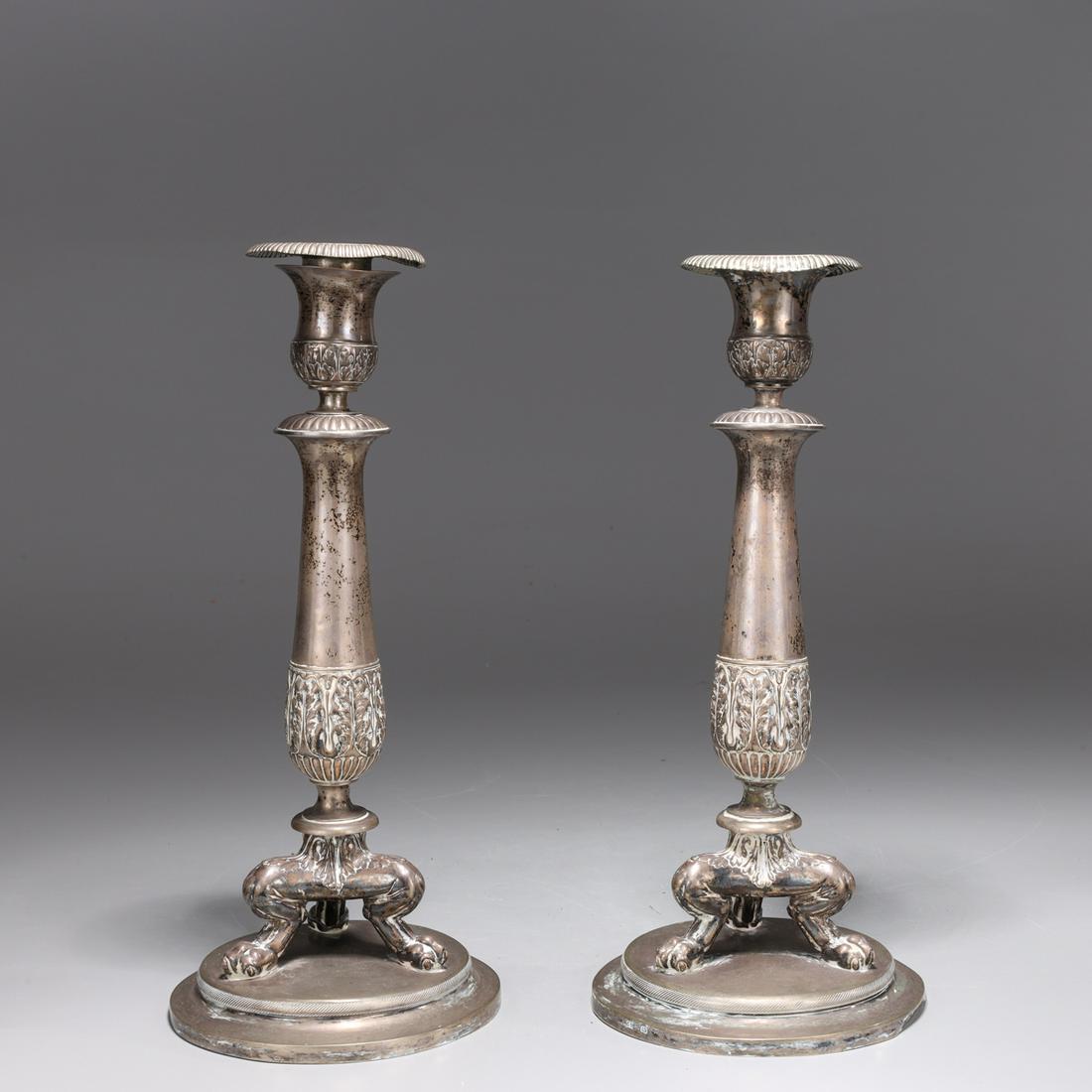 Pair of Antique Silver Plated Candlesticks (1 of 4)