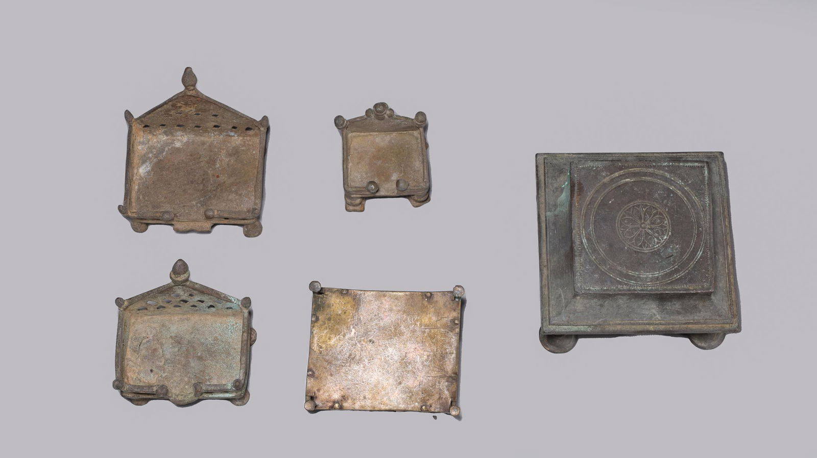 Group of 5 Antique Indian Bronze Vases (1 of 3)