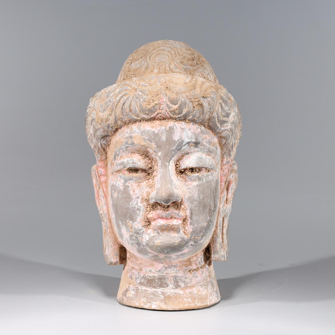 Chinese Early Style Ceramic Buddha Head (1 of 6)