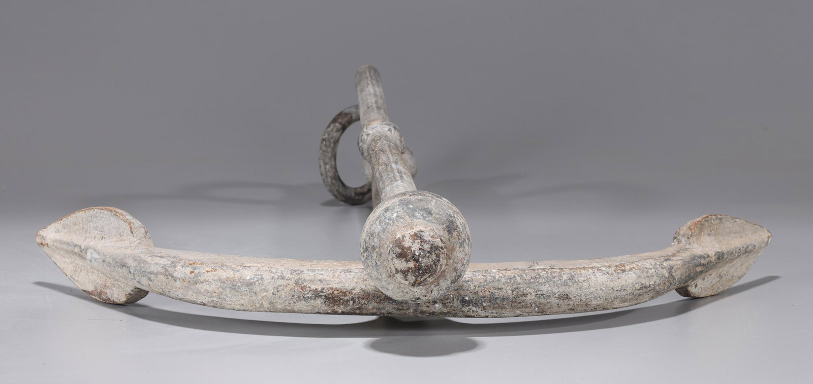 Large, Heavy Ships Anchor: Large and heavy metal, possibly iron, ships anchor with attachment; as-is condition; L 32 1/4" Provenance: Collected between 1945-1960 by Carl O. Winberg, former United States Government diplomat, agr