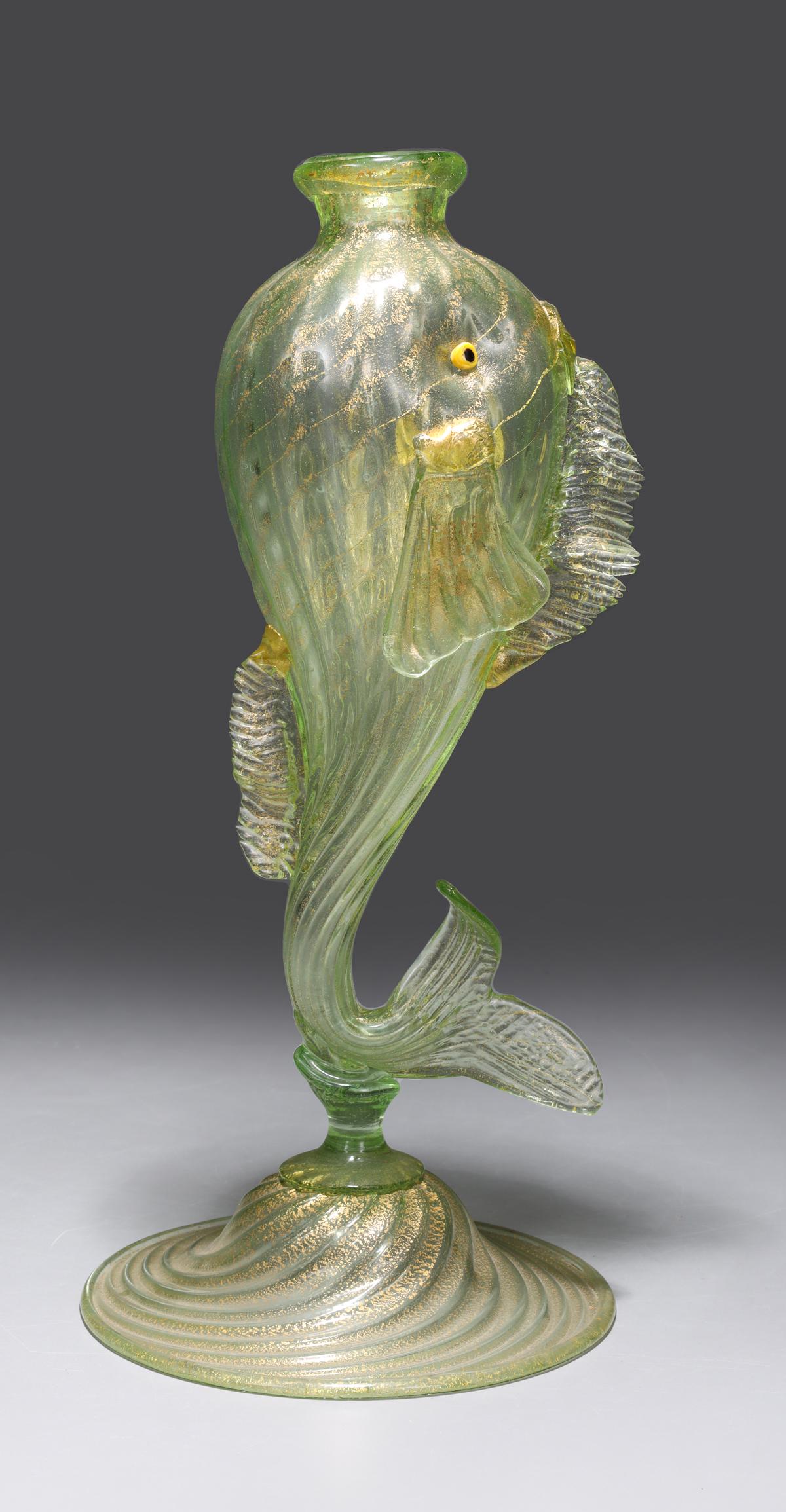 Large Antique Venetian Hand-Blown Glass Vase (1 of 6)