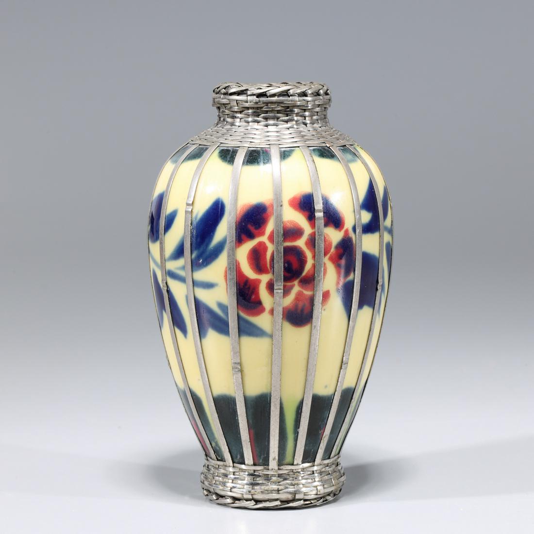 Japanese Cloisonne & Silver Vase (1 of 5)