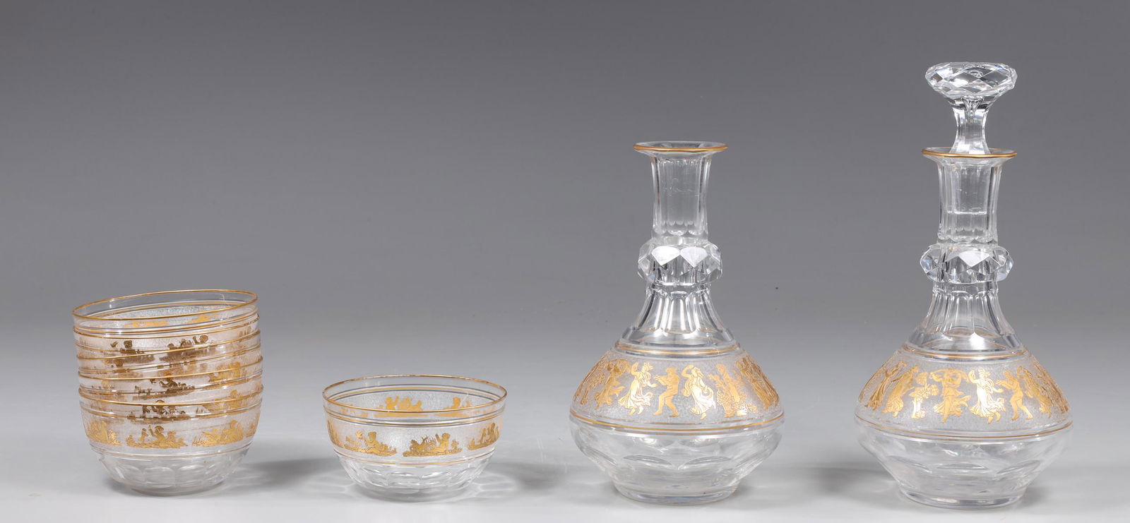 Group of 8 Cut Glass & Gilt Table Objects (1 of 6)