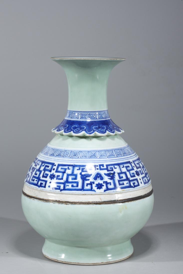 Chinese Blue & White Celadon Glazed Vase (1 of 6)