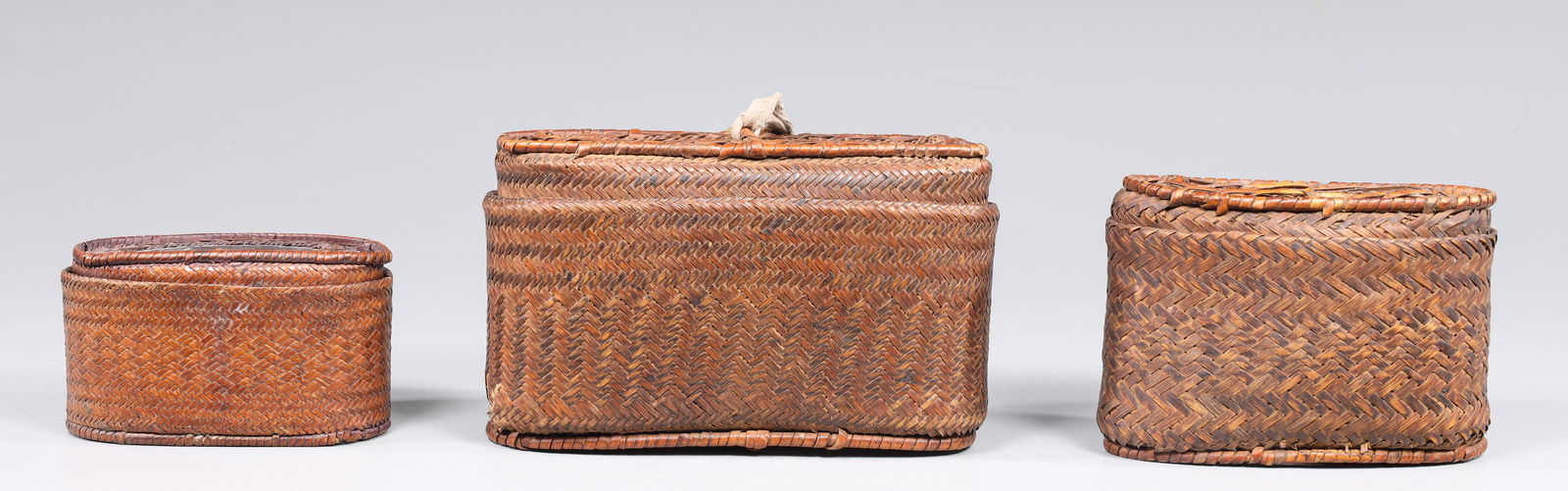 Group of Three Vintage Vietnamese Gathering Baskets (1 of 3)