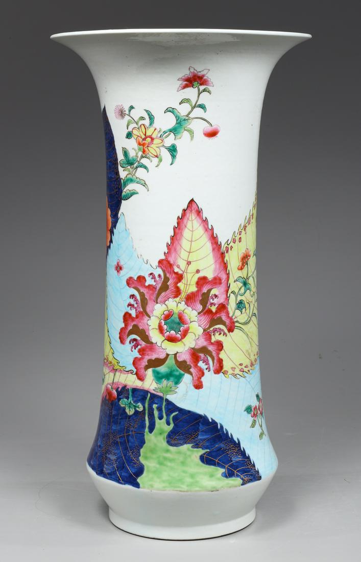 Unusual Chinese Tobacco Leaf Export Porcelain Vase (1 of 3)