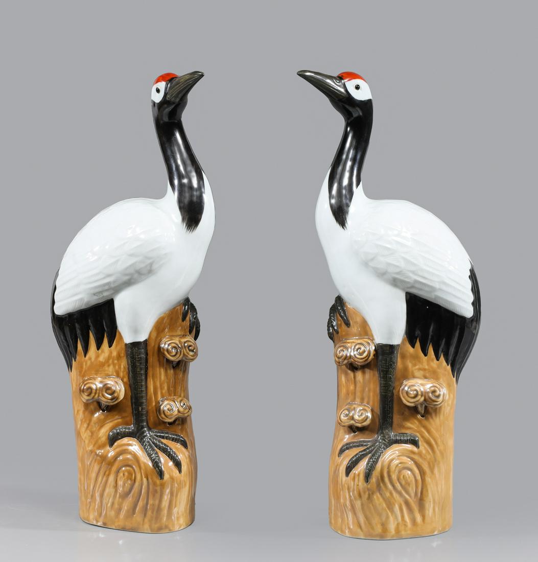 Pair of Chinese Glazed Porcelain Birds (1 of 5)