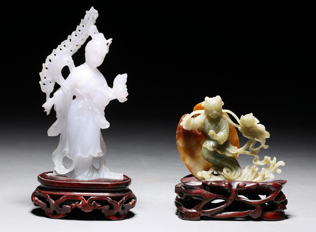 Two Chinese Jadeite Figural Carvings (1 of 5)