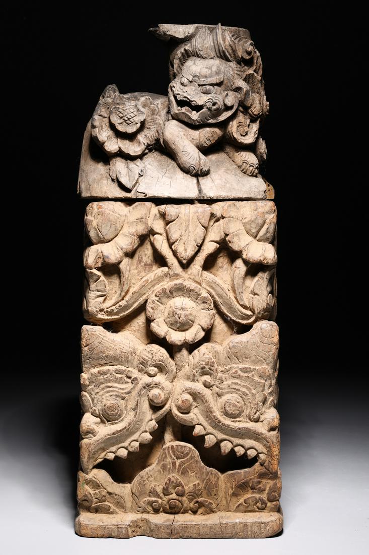 Two Antique Chinese Wood Carvings