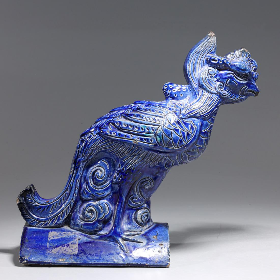 Antique Chinese Blue Glazed Roof Tile (1 of 10)