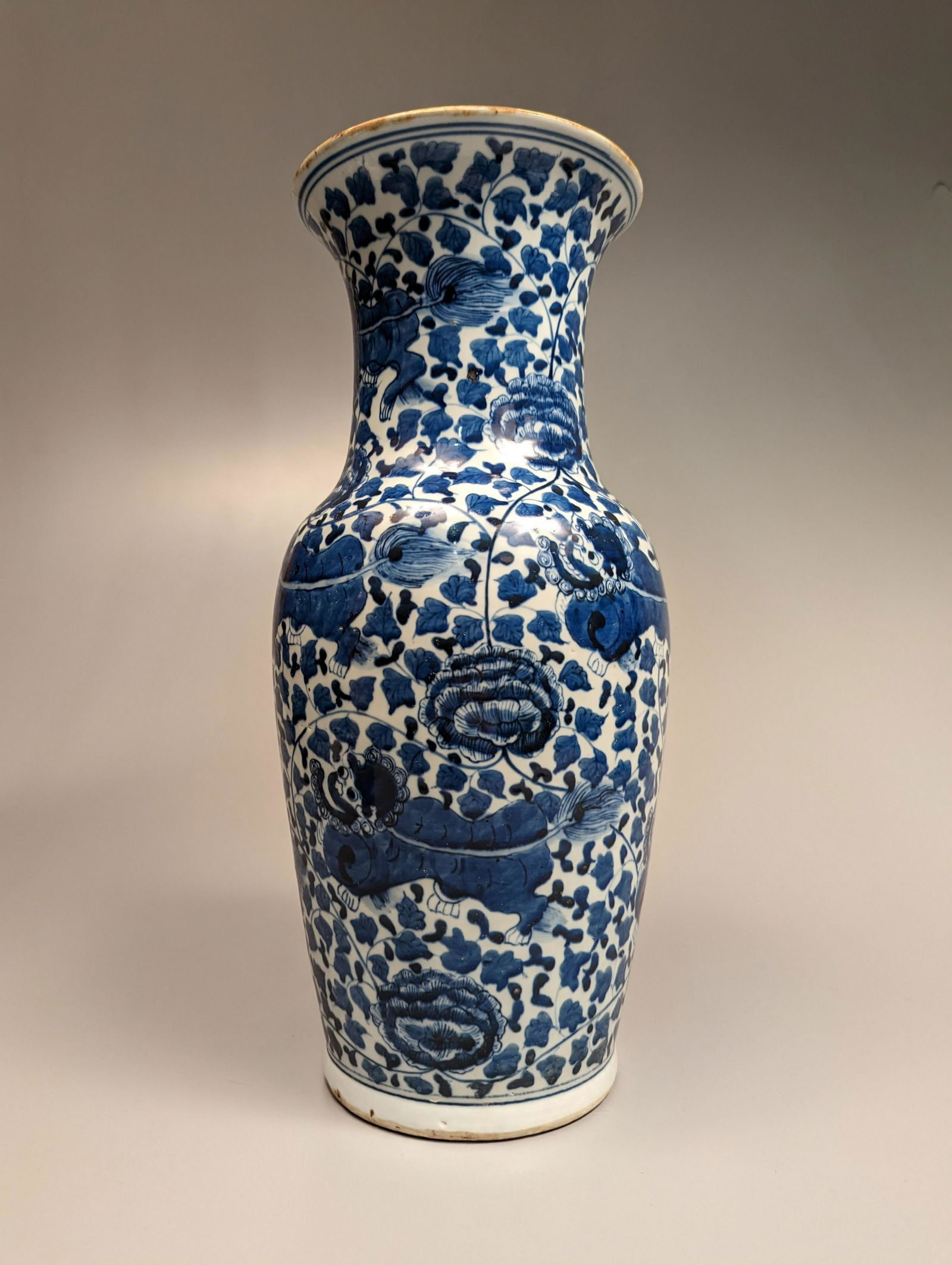 Antique Blue and White Porcelain Vase (1 of 3)