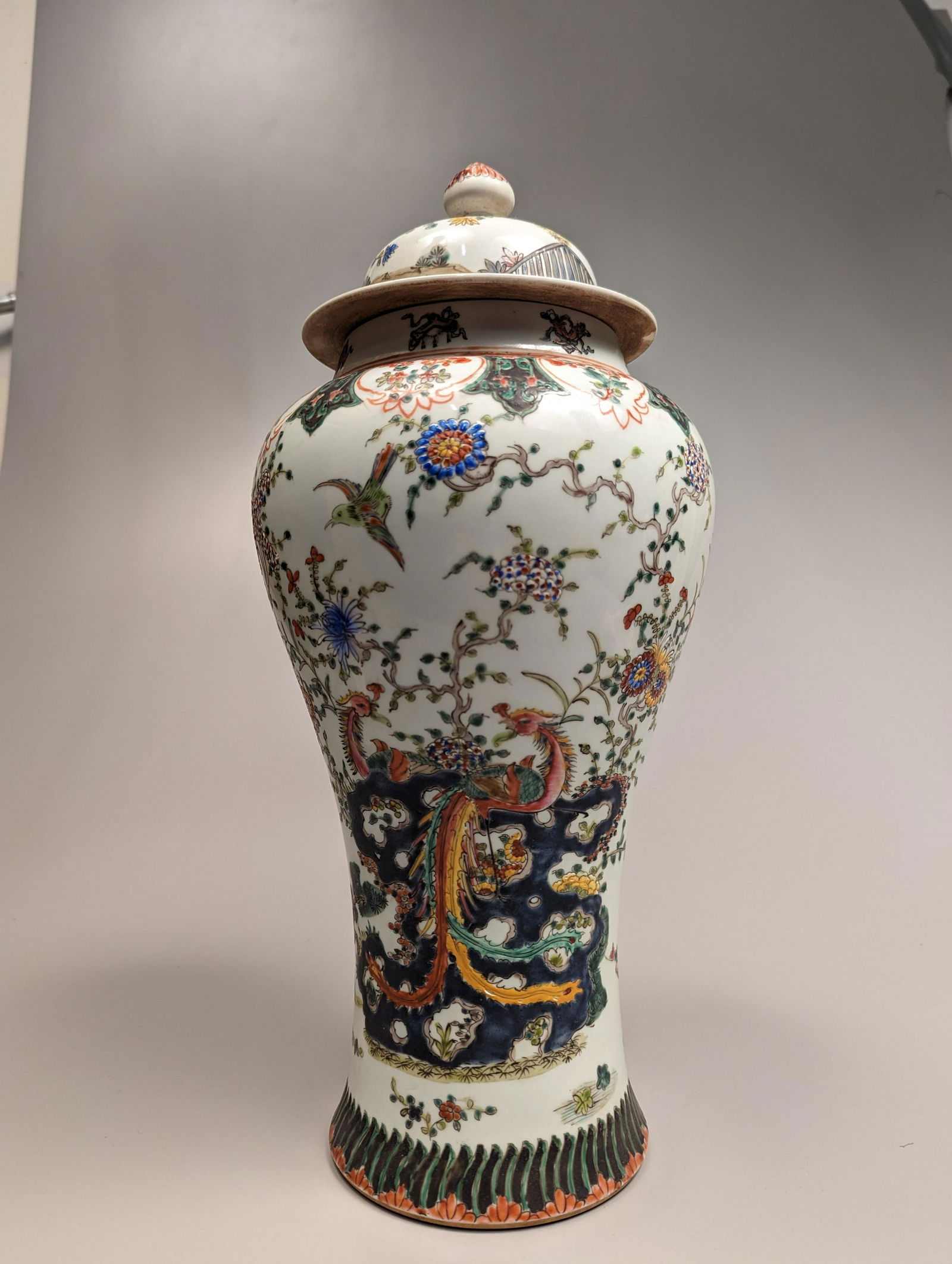 Kangxi-Style Phoenix Enameled Porcelain Vase (1 of 3)