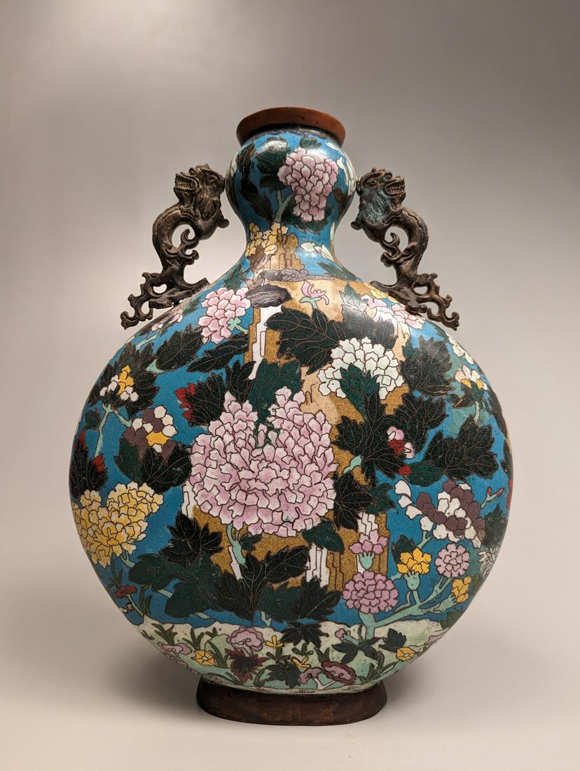 Chinese Cloisonne Enamel Moon Flask (1 of 3)
