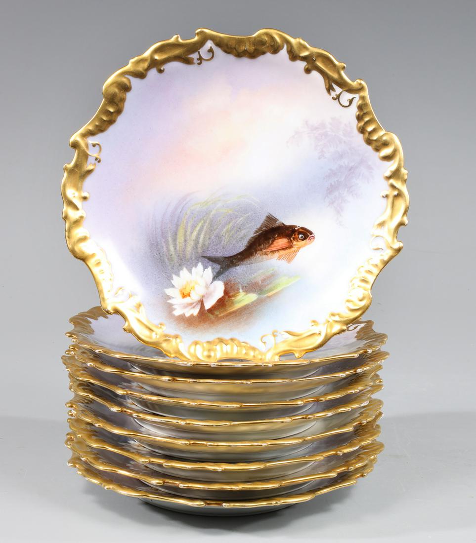 Group of Nine Elite Limoges Trout Plates (1 of 5)