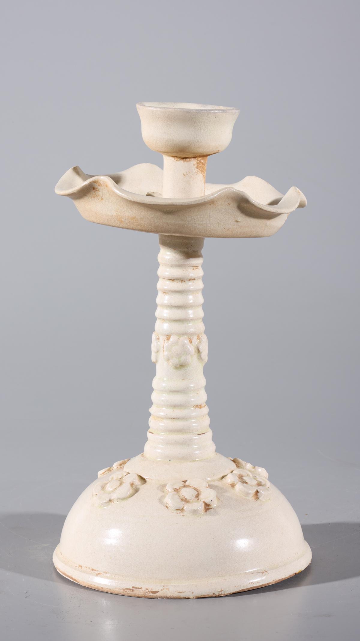 Chinese Glazed Ceramic Candlestick (1 of 5)