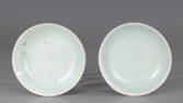 Pair of Antique Chinese Celadon Glazed Dishes