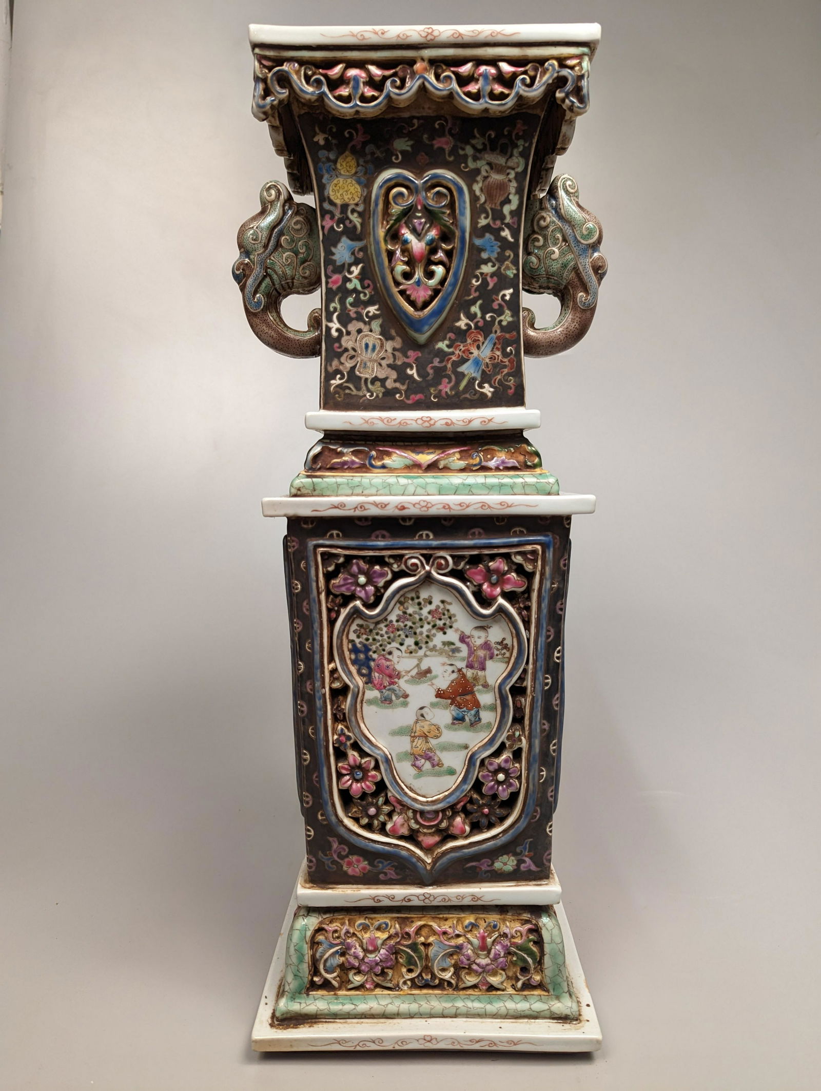 Enameled and Openwork Porcelain Vase (1 of 4)