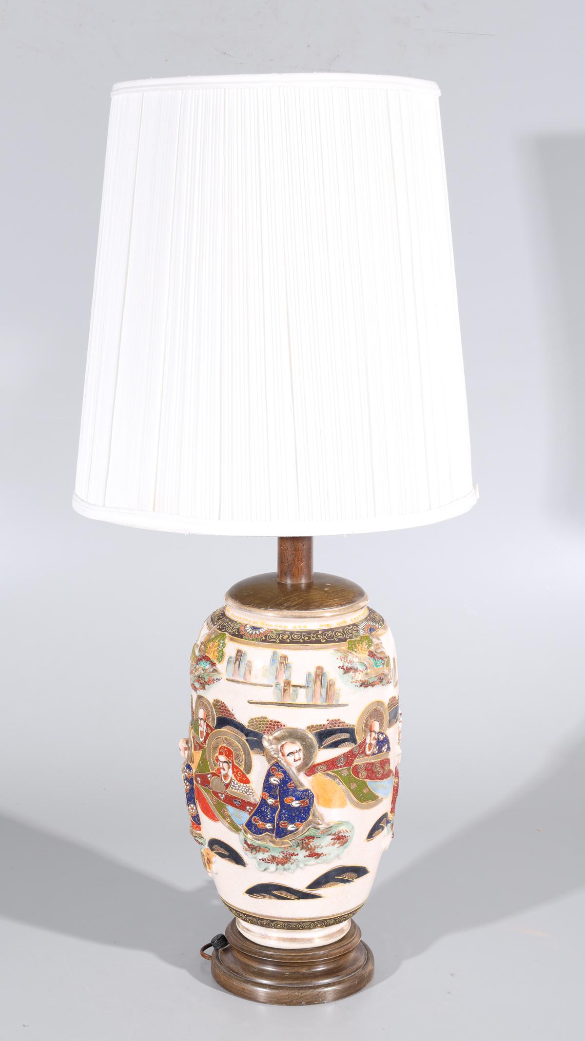 Japanese Satsuma Vase Converted to Lamp (1 of 5)