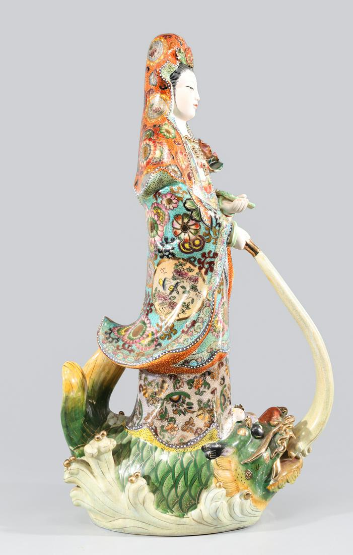Chinese Porcelain Figural Satsuma Style Statue (1 of 9)