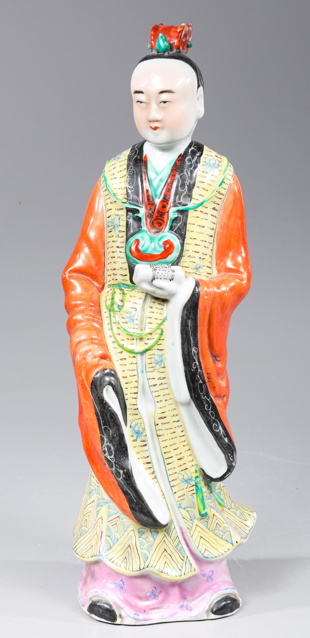 Antique Chinese Enameled Porcelain Standing Scholar (1 of 5)
