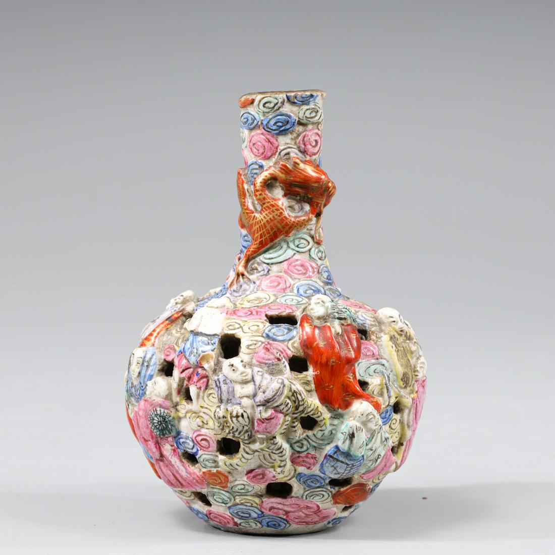 Antique Chinese Famille Rose Enameled Porcelain Vase (1 of 4)