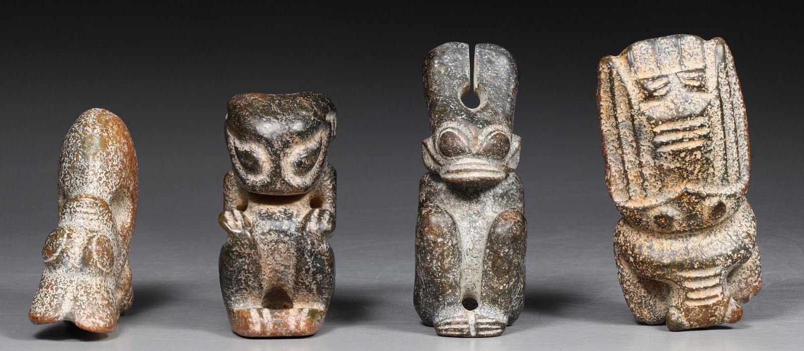 Group of  Archaic Chinese Style Carved Hardstone Figures (1 of 3)