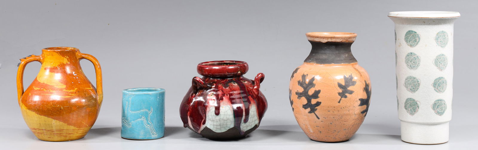 Group of Five Vintage Studio Pottery Vase Collection (1 of 5)