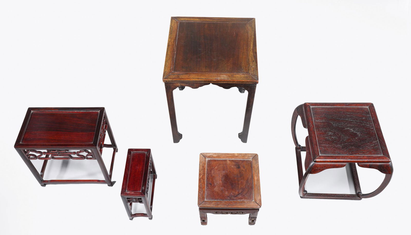 Group of Five Fine Japanese and Chinese Carved Stands (1 of 3)