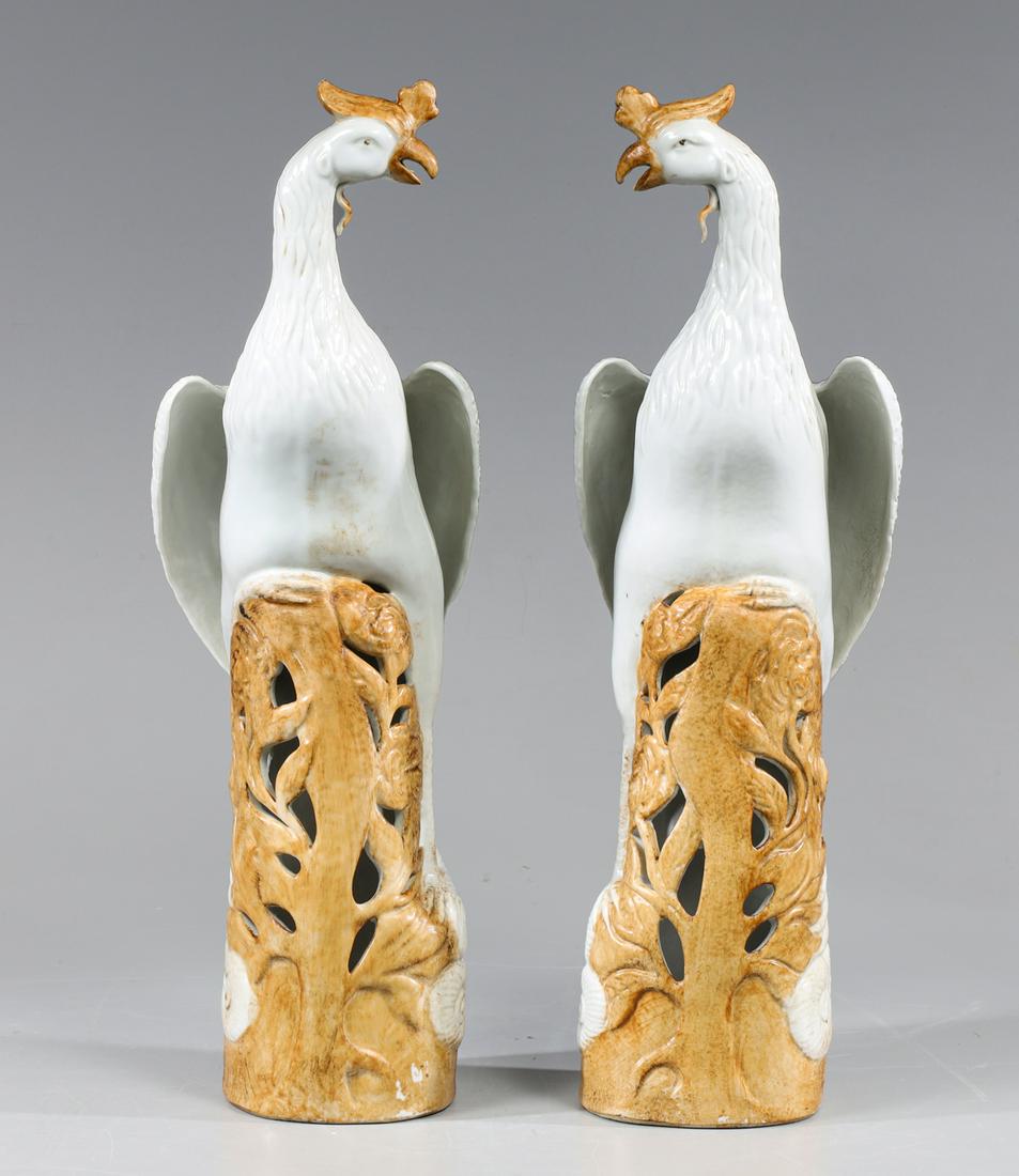 Pair Chinese White Phoenix Bird Figures (1 of 3)