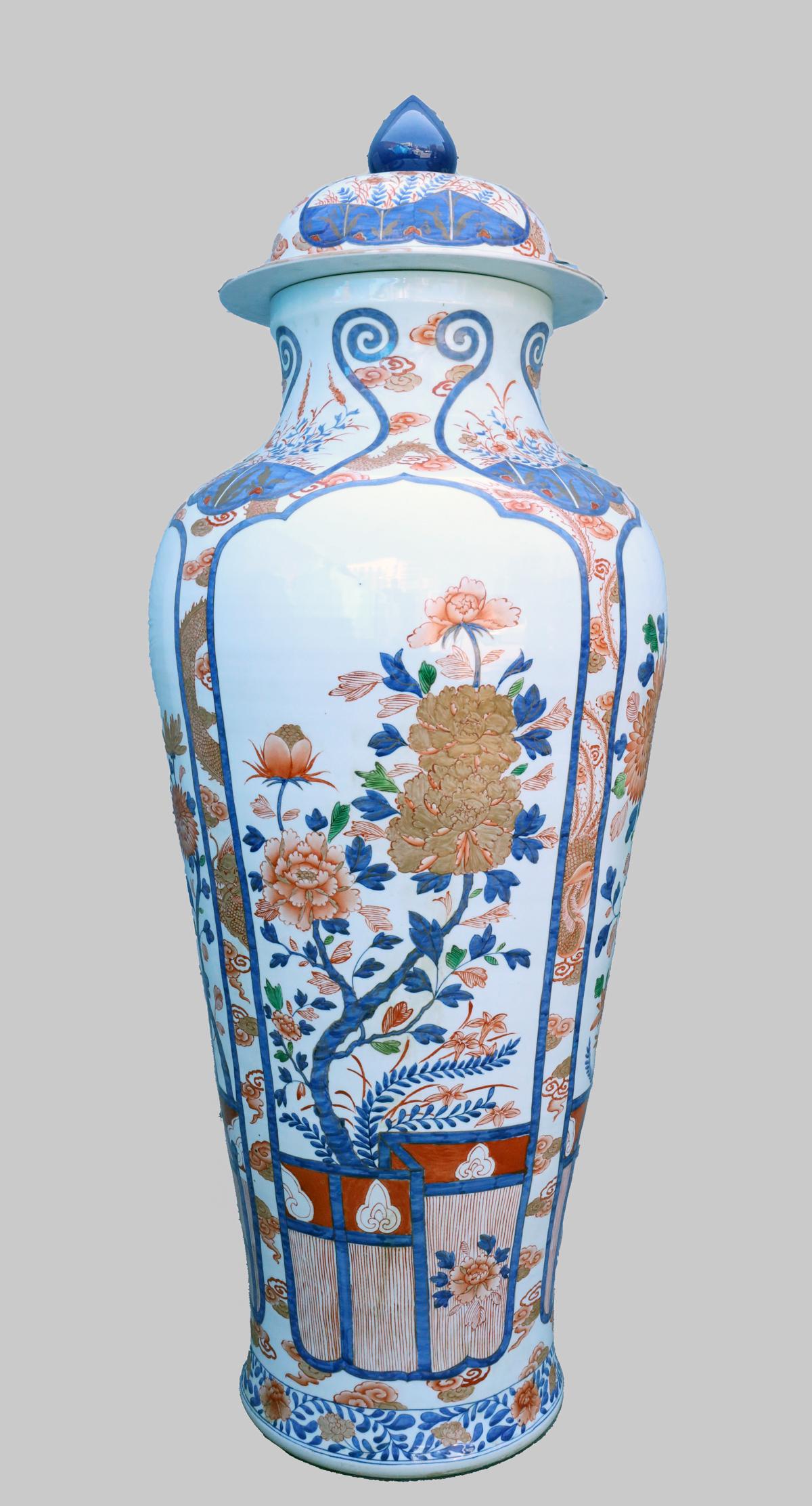 Very Tall Chinese Porcelain Covered Vase (1 of 4)