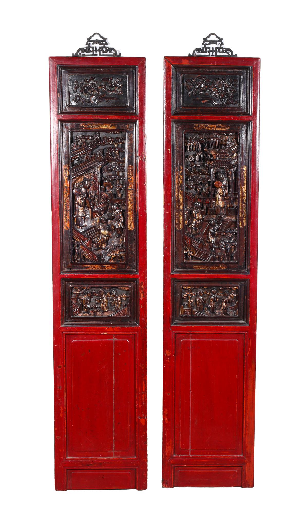 Pair Antique Chinese Carved Panels (1 of 5)