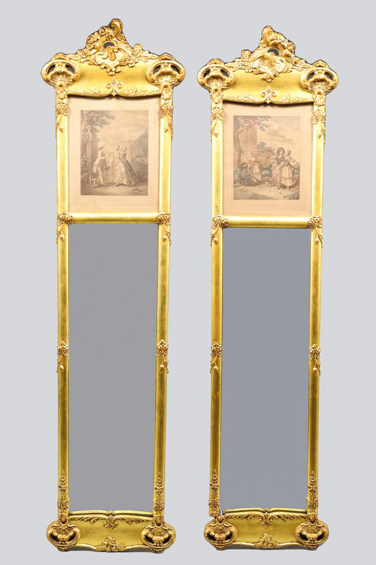 Pair Gilt Regency Pier Glass Mirrors (1 of 8)