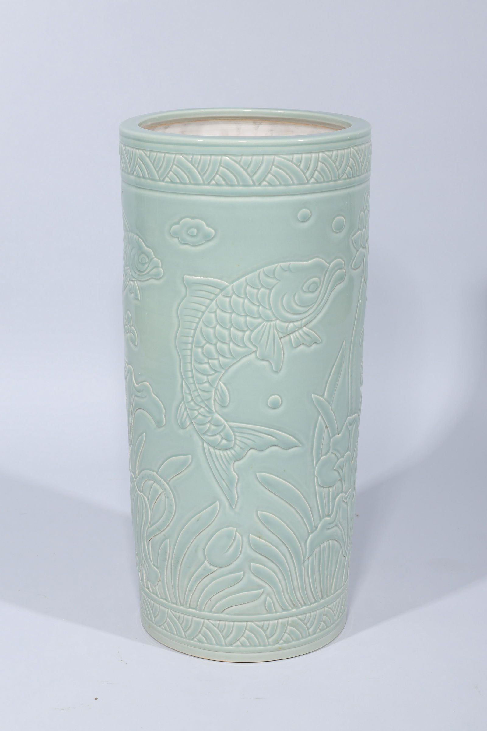 Chinese Celadon Glazed Porcelain Umbrella Stand (1 of 9)