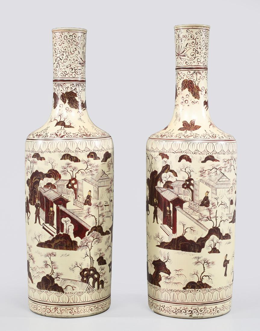 Pair Hand Painted Chinese Vases (1 of 5)