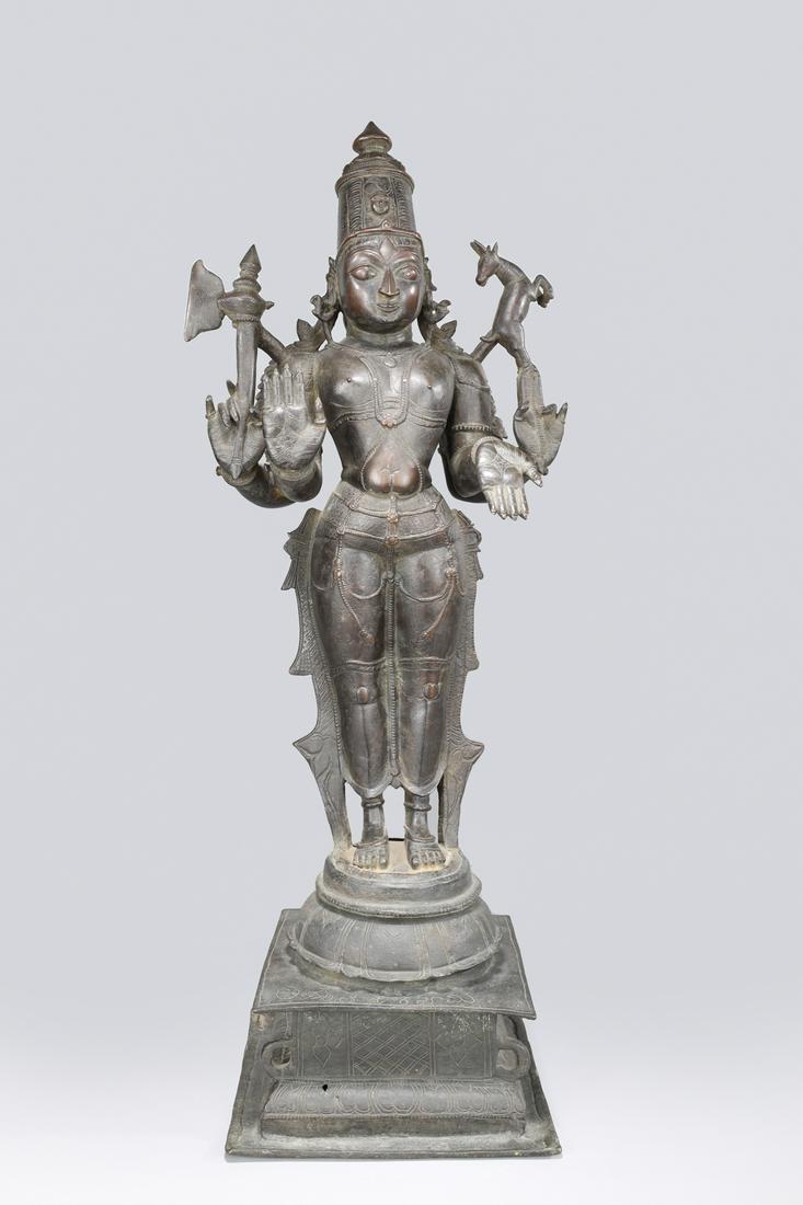 17th C. Indian Solid Cast Bronze Standing Shiva (1 of 5)