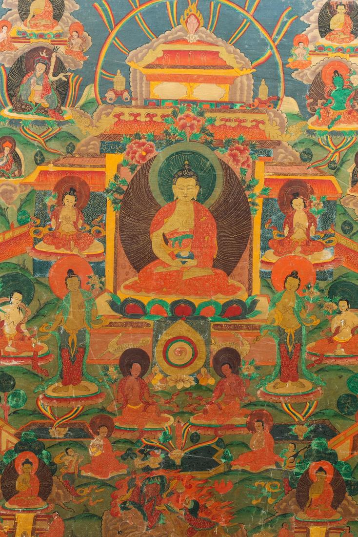 Antique Sino-Tibetan Painted Thangka (1 of 3)