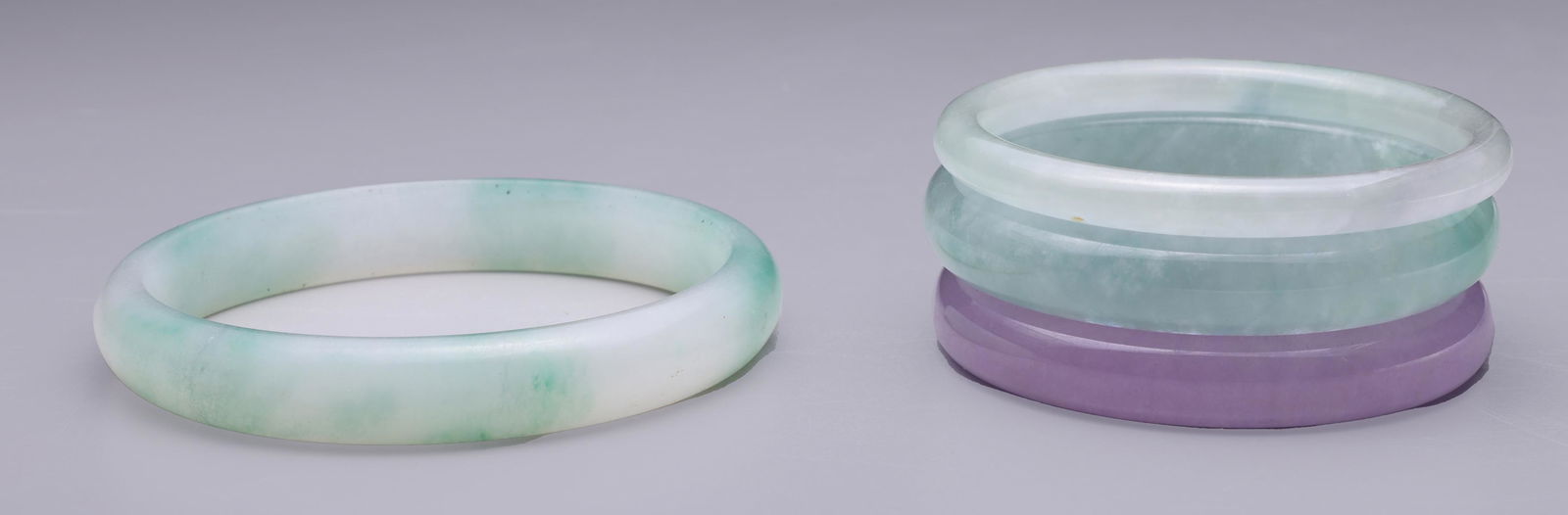 Group of Four Chinese Jadeite Bangles (1 of 5)