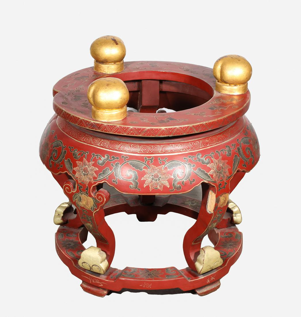 Large Chinese Red Lacquer Stand (1 of 4)