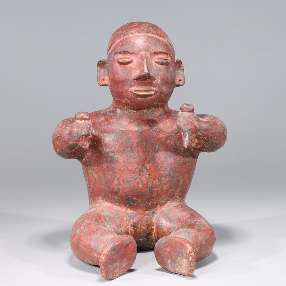 Pre-Columbian Seated Pottery Figure (1 of 9)