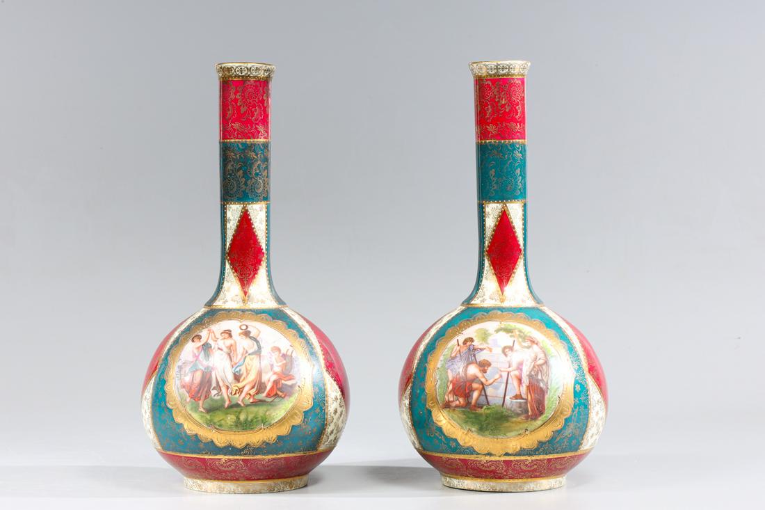 Pair Vintage Royal Vienna Vases (1 of 5)