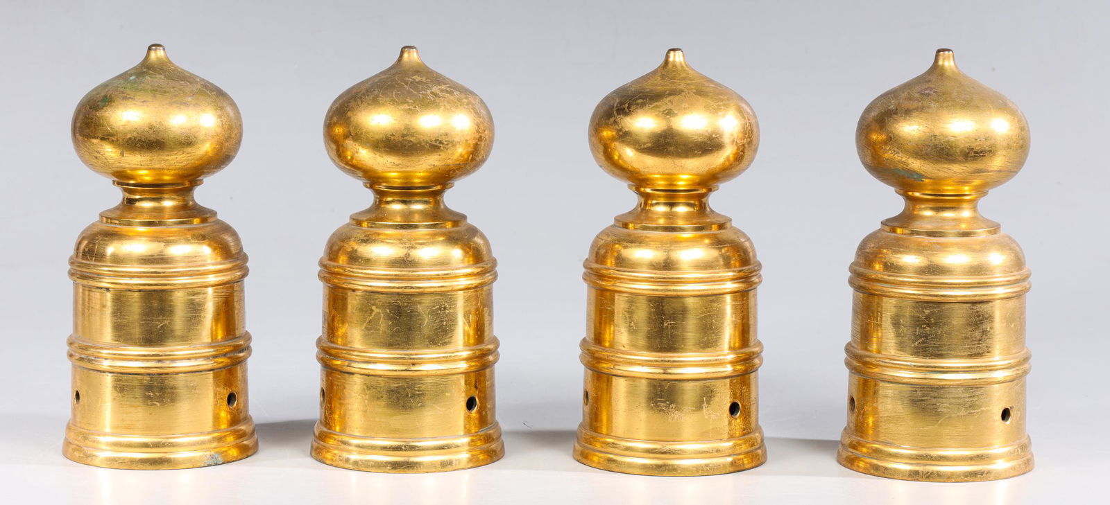 Group of Four Large Vintage Brass Post Finials (1 of 2)