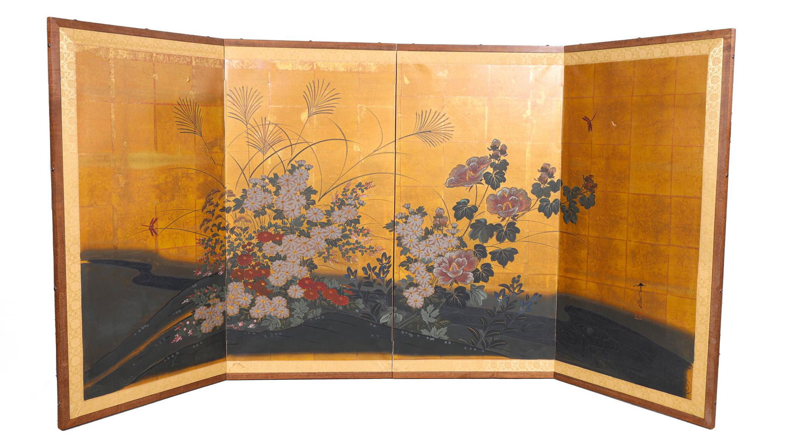 Vintage Japanese Gilded Screen (1 of 4)