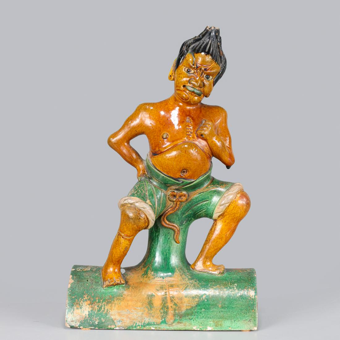 Antique Chinese Ming Dynasty Glazed Ceramic Roof Tile (1 of 10)