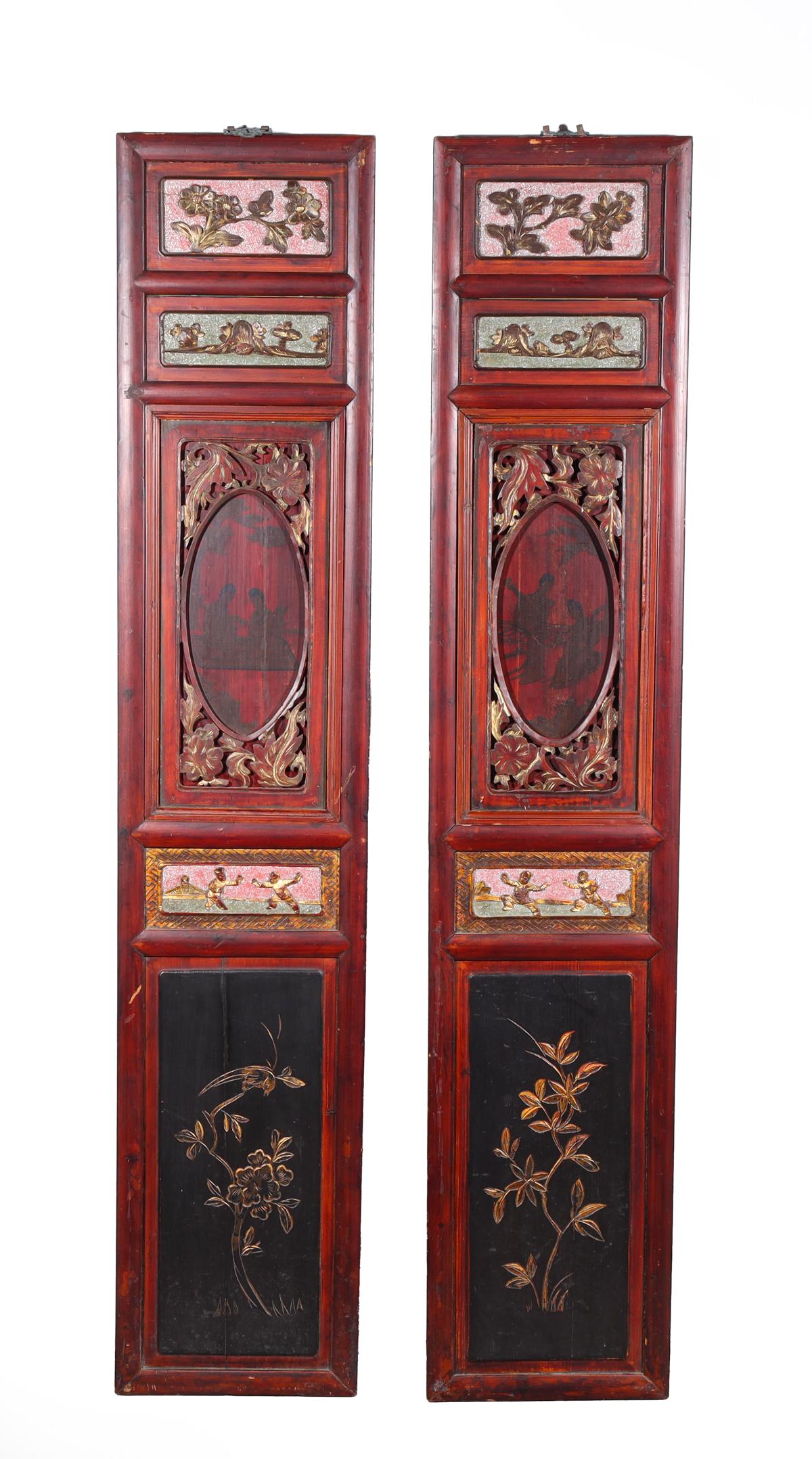 Pair Chinese Carved Wood Panels (1 of 5)