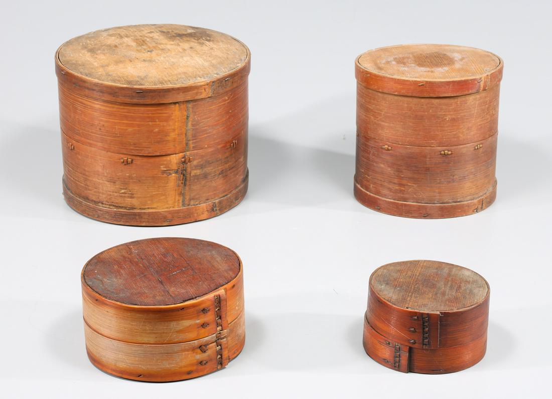 Group of Four Vintage Round Stacking Boxes (1 of 5)