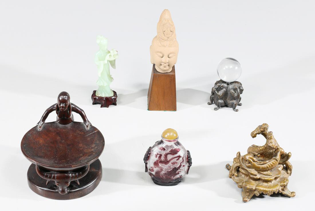 Group of Six Vintage Decor, Bronze, Glass (1 of 5)