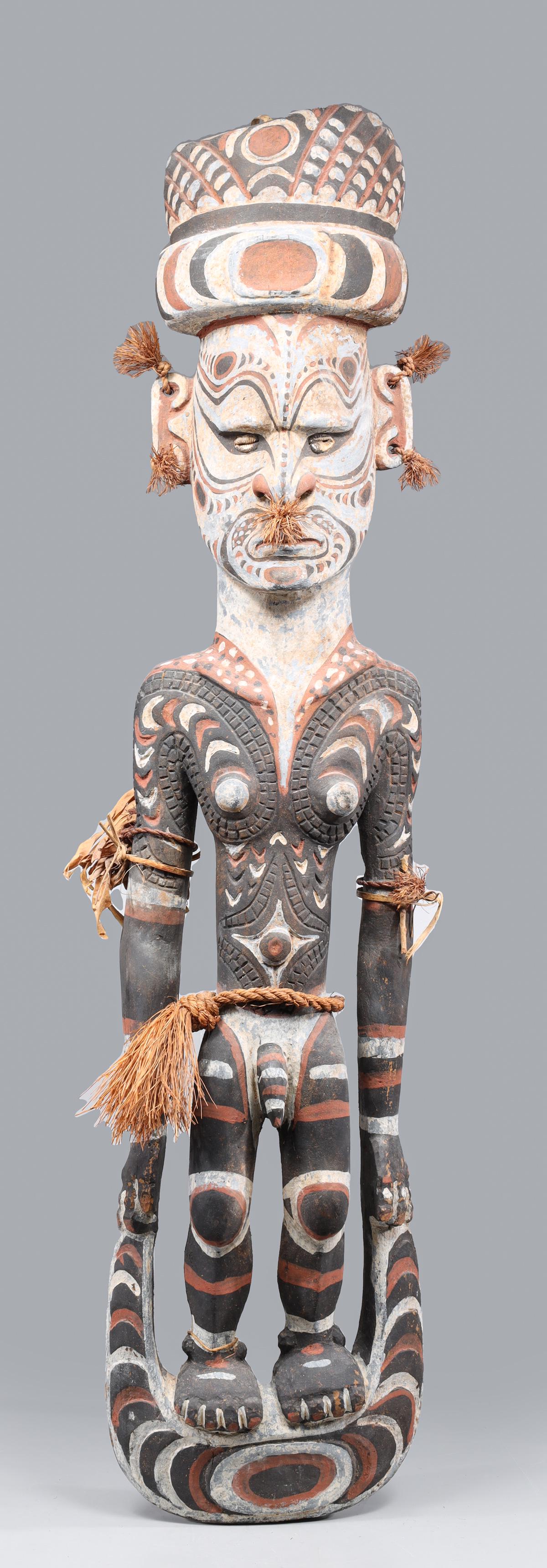 Large Carved Papua New Guinea Figural totem (1 of 5)
