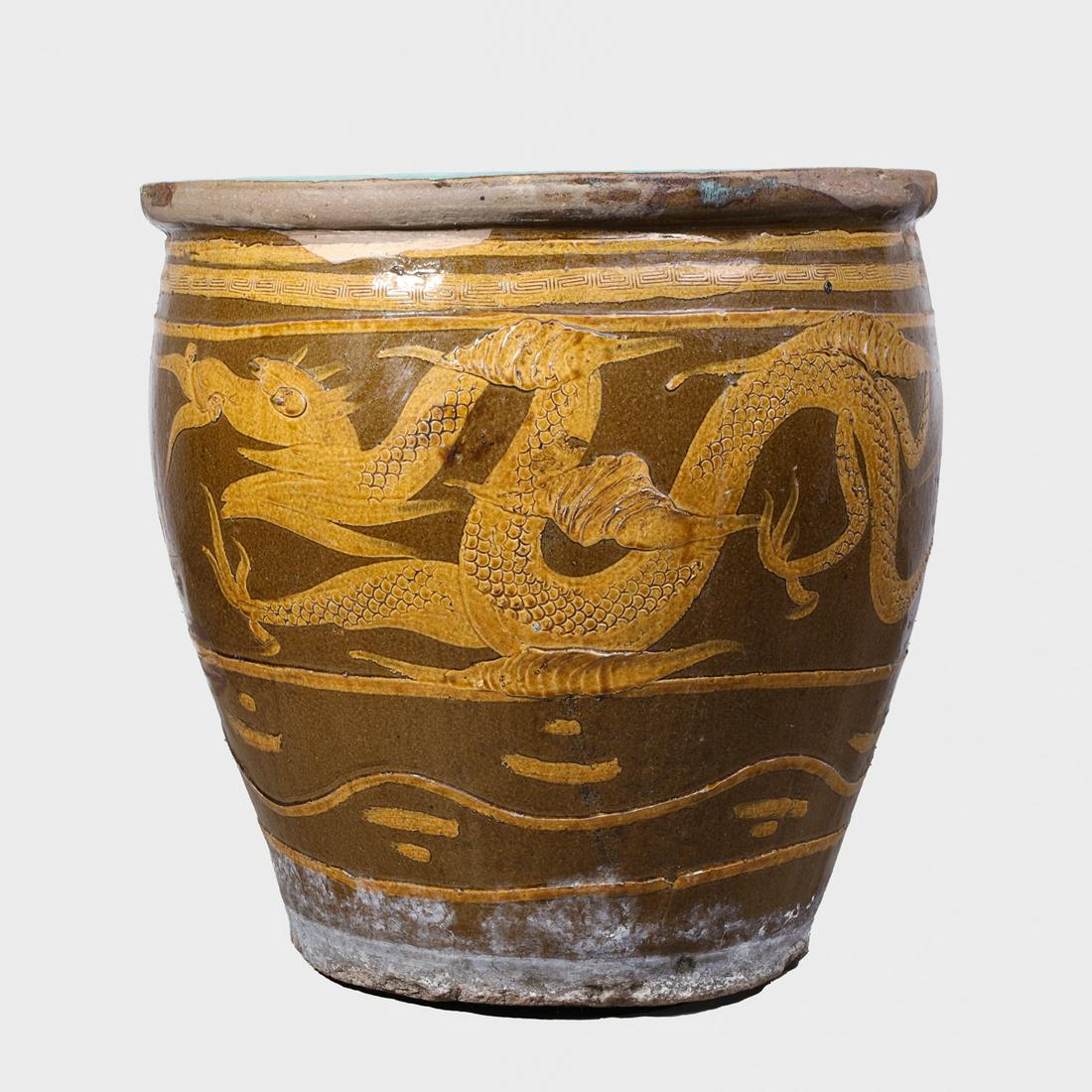 Large Chinese Ceramic Dragon Planter (1 of 4)