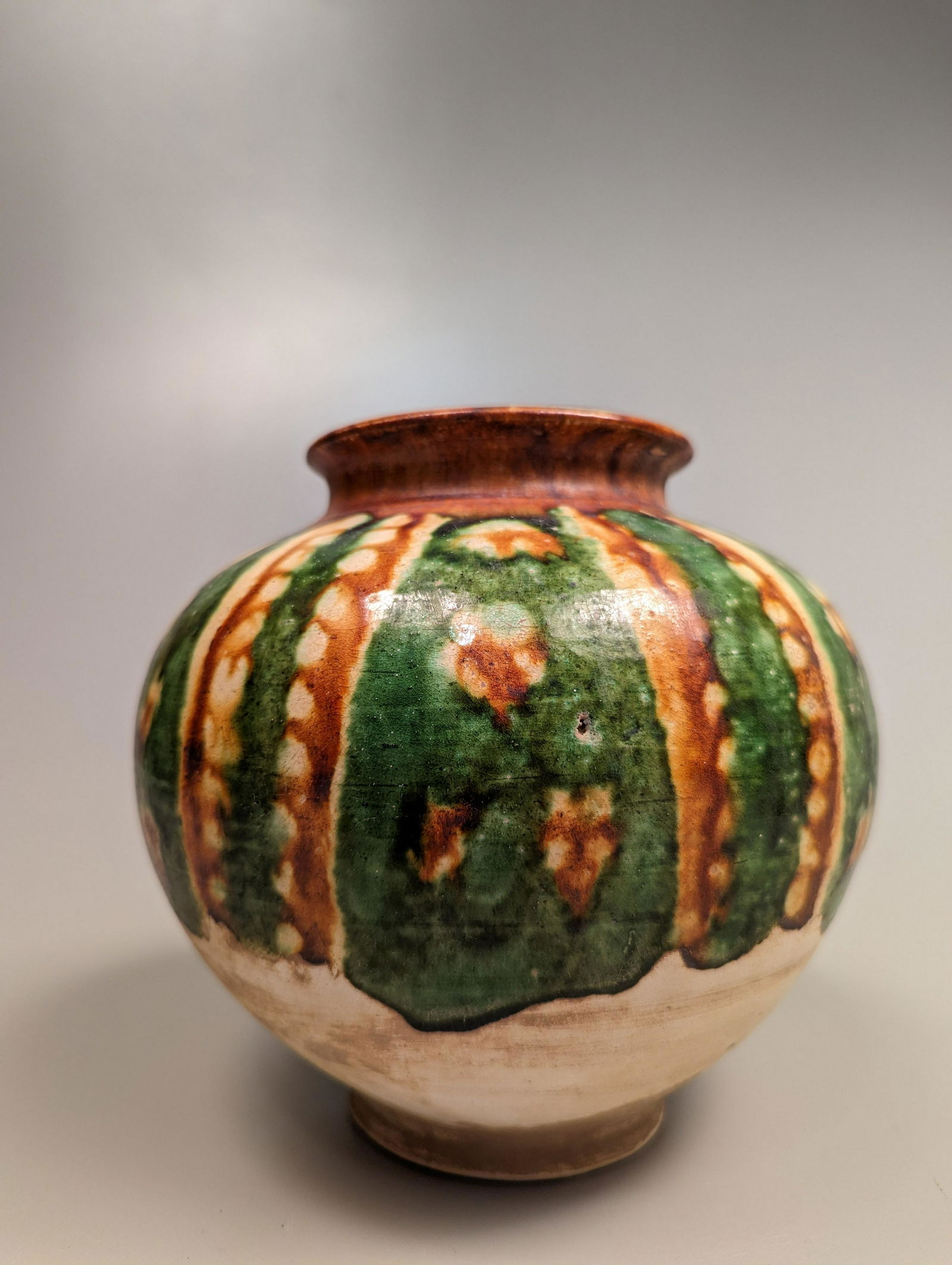 Tang-Style Sancai Pottery Jar (1 of 3)